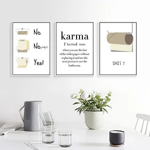 Туалетная бумага настенное украшение холст картина Туалет английский цитатой холст печать картина для ванной настенный постер без рамки HD2765