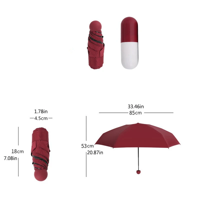 Супер Мини капсульный зонт для женщин прозрачный Карманный Зонт с защитой от