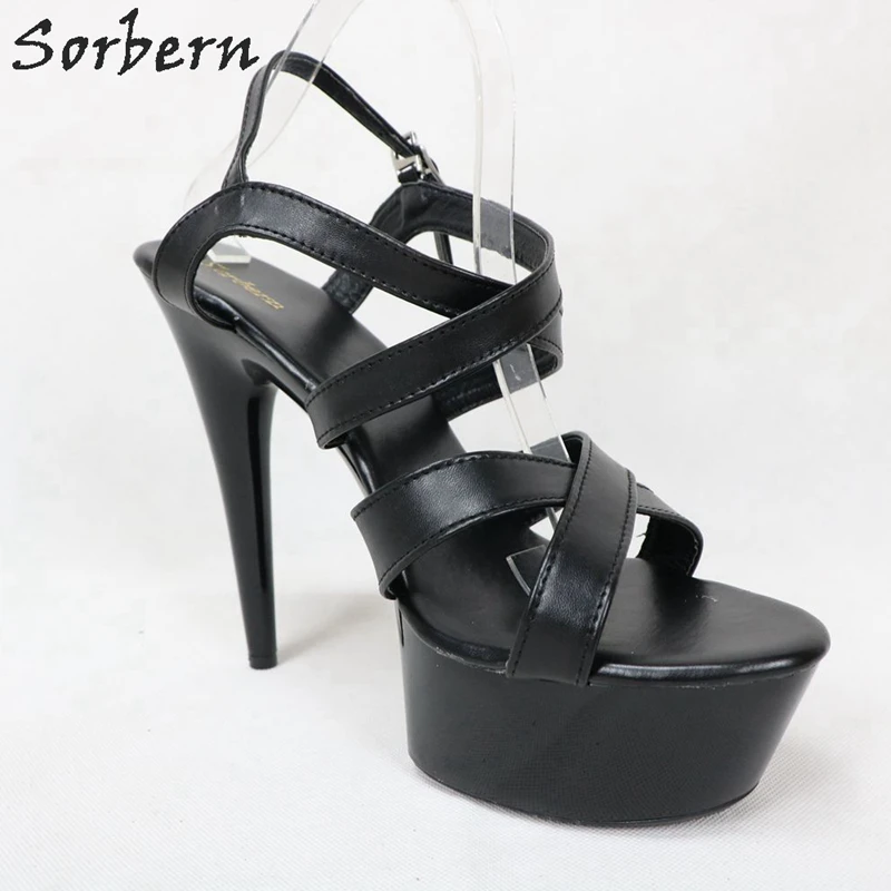 Женские дизайнерские босоножки Sorbern на платформе и высоком каблуке 15 см с