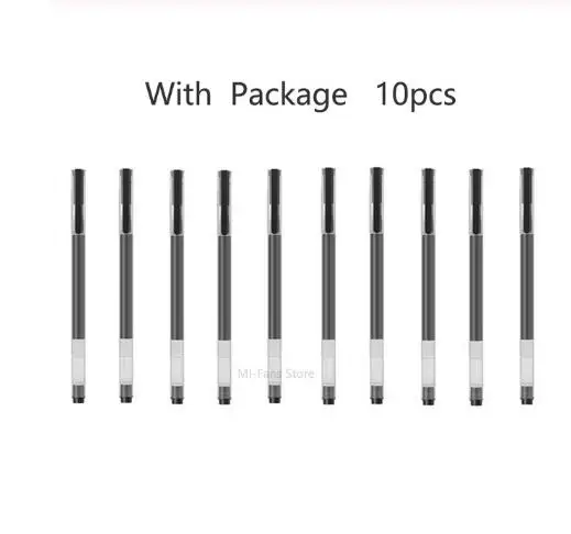 10pcs black Xiaomi Mijia супер прочный пишущий знак ручка 0,5 мм пуля ручка черная ручка подписывающие ручки гладкая швейцарская заправка MiKuni японские чернила - Цвет: 10pcs black