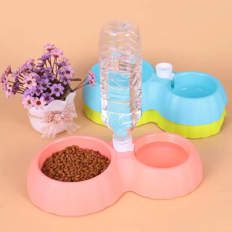 Двойной порт собака кошка пищевая Питьевая Фидер Для Кормления Чаша