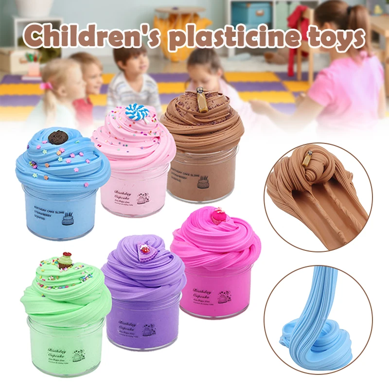 

Newly Colorful Putty Toy Non Sticky Puff DIY Sensory Toy with Cake Fruit Decor Gift for Kids Adults