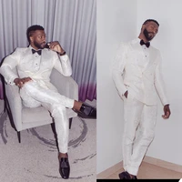 pattern groom mens tuxedos slim fit peaked lapel business wedding blazer suits formal prom party wearjacketpants