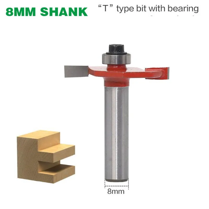 1 шт. Т образный хвостовик 8 мм деревообрабатывающий инструмент фрезы для дерева