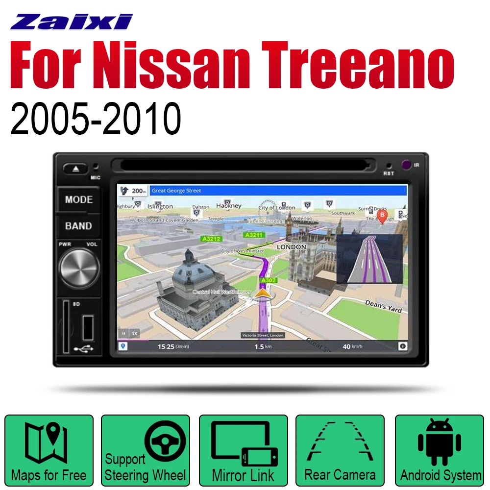

For Nissan Treeano 2005/2006/2007/2008/2009/2010 Car Android GPS Navigation DVD Multimedia Player Radio Stereo HD Screen 2din