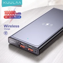 KUULAA 10000mAh Qi Wireless Charger Power Bank External Battery Wireless Charging Powerbank For iPhone11 X Samsung huawei Xiaomi