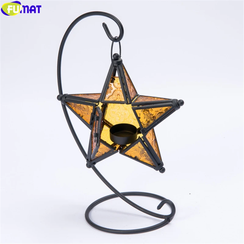 Цветной подсвечник FUMAT со звездами металлическая настольная лампа настольное