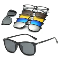 6 in 1 custom men women polarized optical magnetic sunglasses clip magnet clip on sunglasses polaroid clip on sun glasses frame