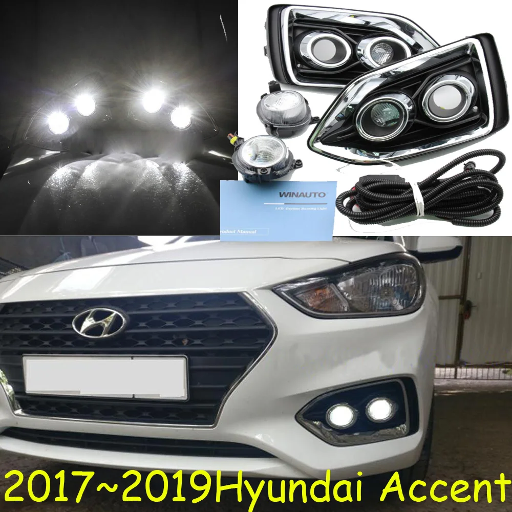 Автомобильный бампер головной светильник для Hyundai акцент туман solaris 2017 ~ 2019