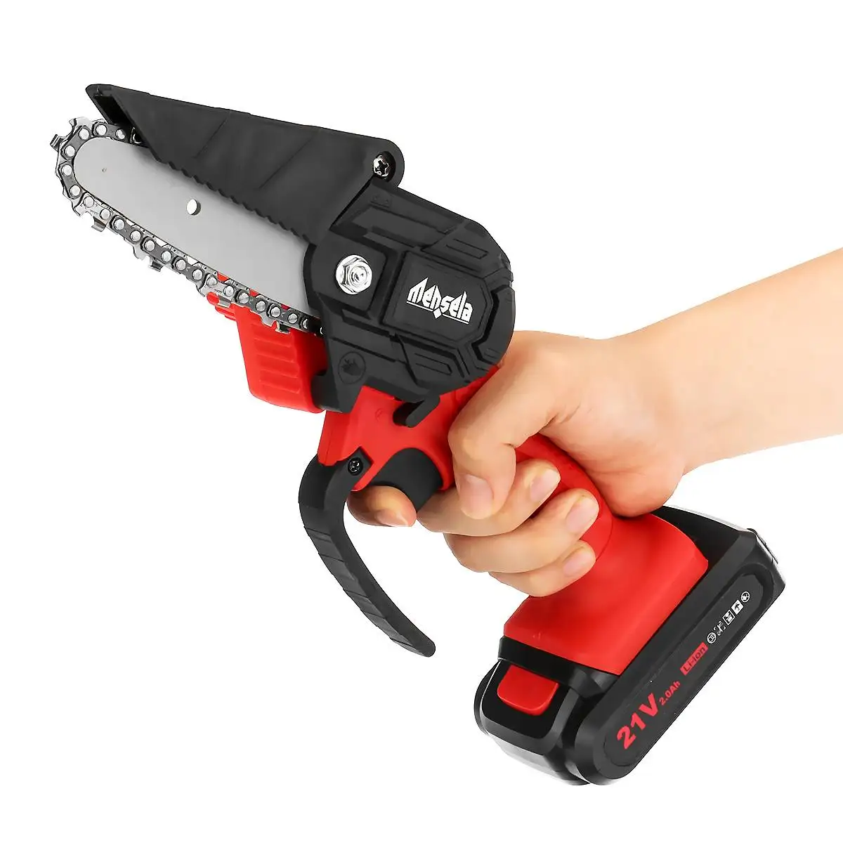 

Mensela CS-L1 4 Inch Mini Cordless Electric Chain Saw LED One-Hand Saws Woodworking Wood Cutter With Battery Gloves And Sleeves