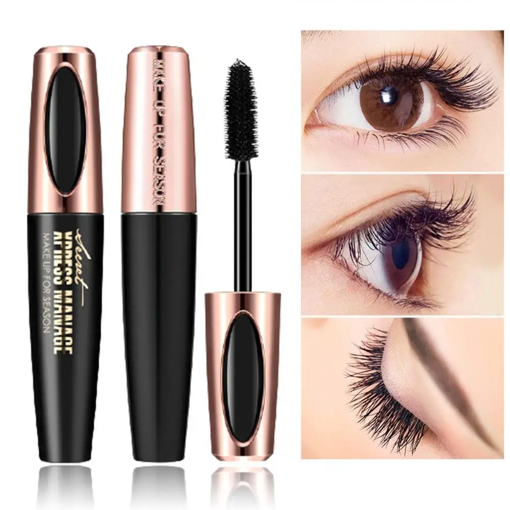 

Black 4D Lash Mascara Cosmetic Waterproof Silicone Head 3D Mascara For Eyelash Extension Thick Lengthening Eye Lashes Make Up