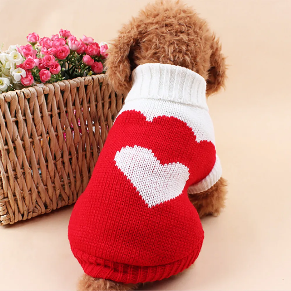 Осенняя теплая одежда для собак модная Мягкая шерстяная с круглым вырезом