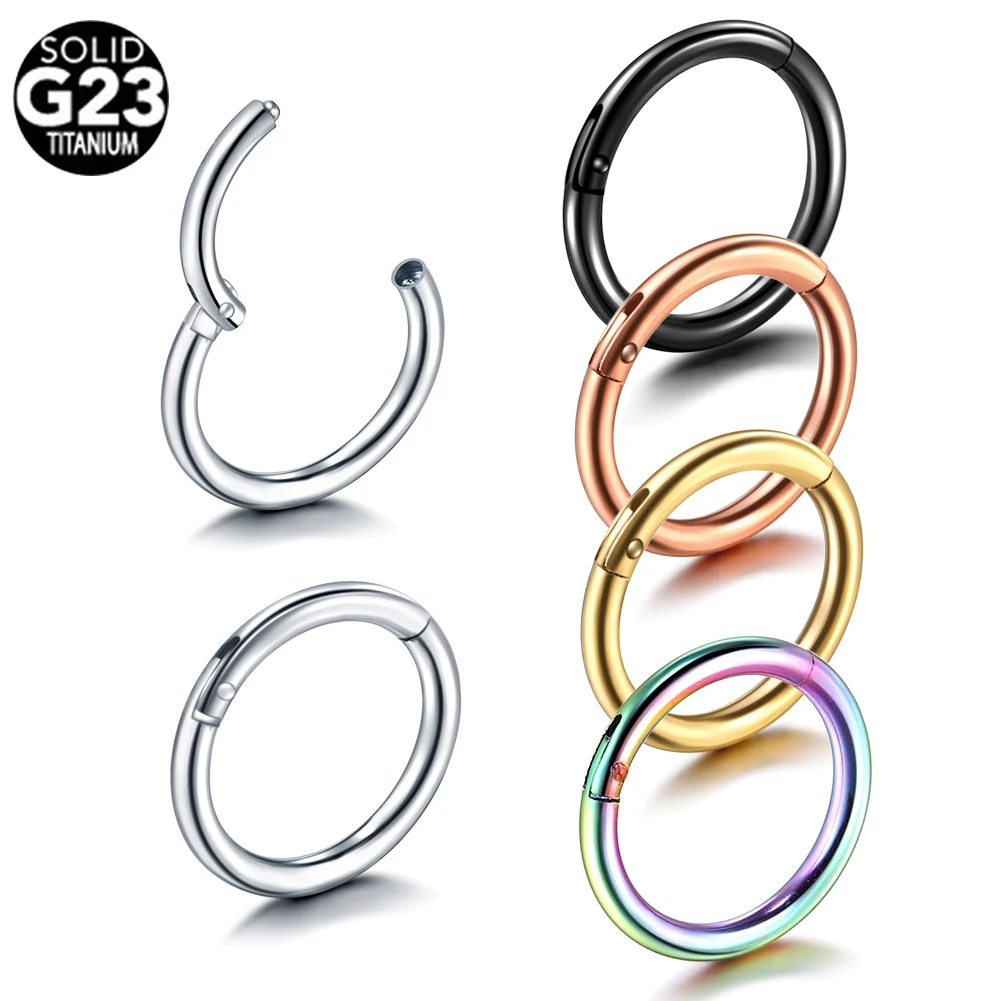 50 шт./лот G23 титановые кольца для перегородки открытые маленькие серьги для пирсинга носа для женщин и мужчин кольцо-клипса для носа ювелирн...