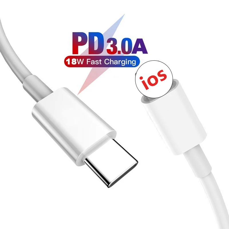 PD кабель для быстрой зарядки тип USB C iPhone 12 mini 11 pro max Xs X xr 8 USB-C Type-C 3A передачи данных |