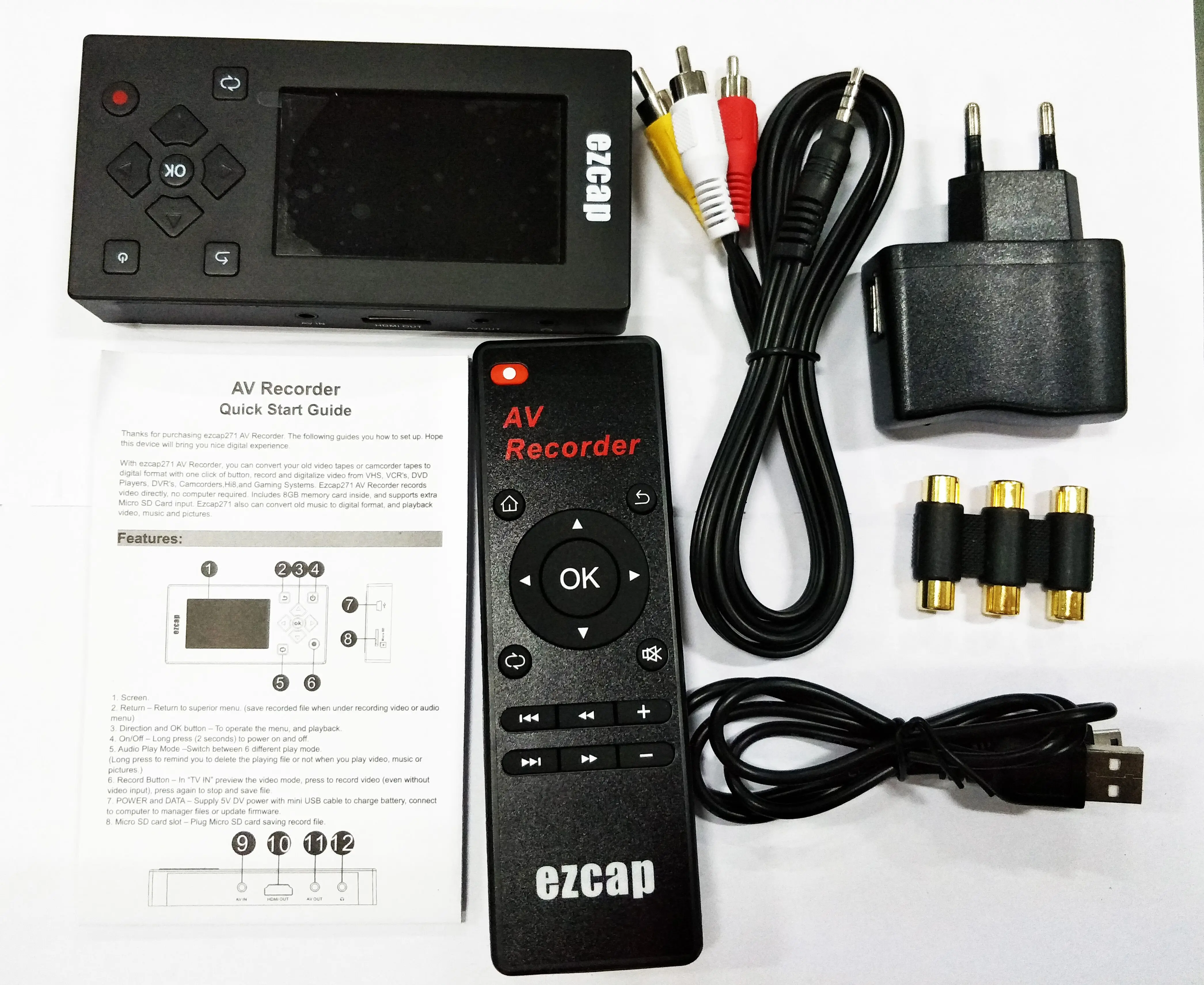 Ezcap271 AV рекордер преобразует VHS в цифровую запись аналоговый видео цифровой