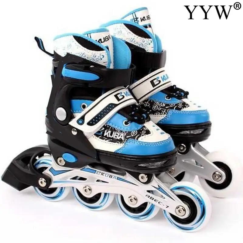 

Детский Регулируемый Кабриолет Инлайн роликовых коньков катание на плоской подошве рисунок дорожный раздвижные начинающих мальчиков лезв...