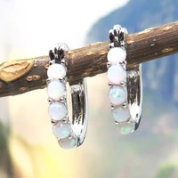 fashion women imitation of opal earrings classic lady hoop earrings jewelry earrings accessories aretes de mujer modernos 2020