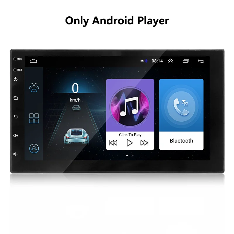 Only Android player Android 8,1 2 Din 7 дюймов HD сенсорный экран автомобиля радио мультимедиа видео плеер 4 ядра Универсальный Авто Стерео gps карта Зеркало Ссылка - Цвет: Only Android player