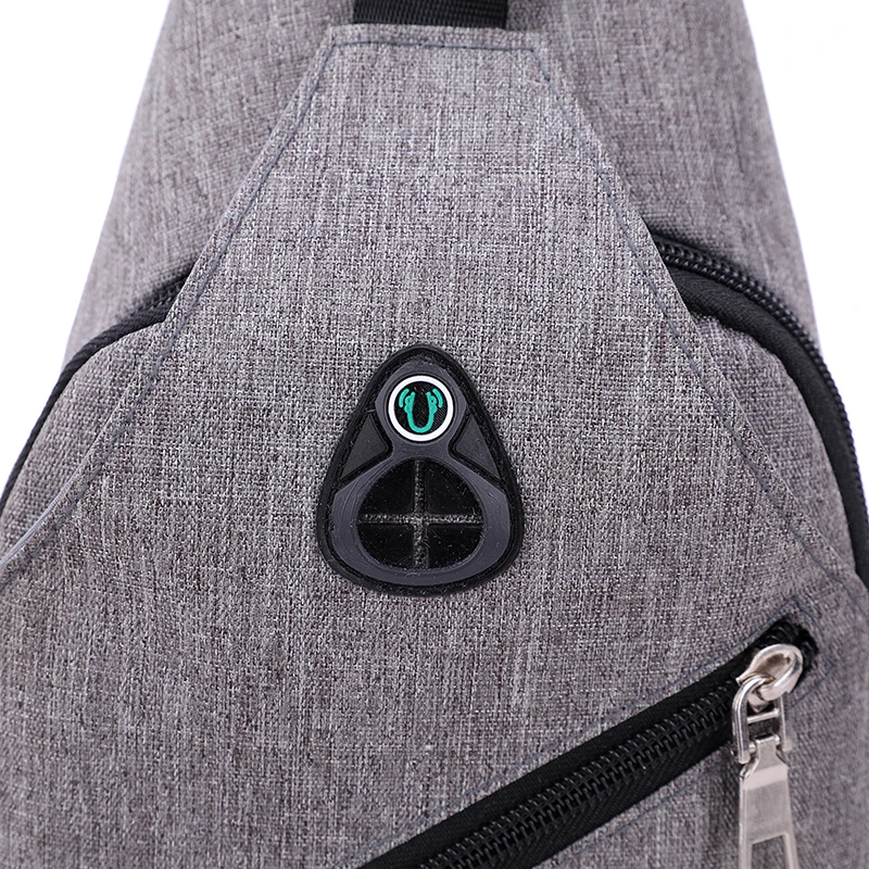 

Men's Shoulder Bag Sling Chest Pack Canvas USB Charging Sports Crossbody Handbag Travel Knapsack Male Chestbags Mochila