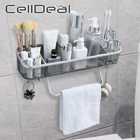 12pcs bathroom shelf shower caddy organizer wall mounted shampoo rack with towel bar no drilling for kitchen bathroom storage