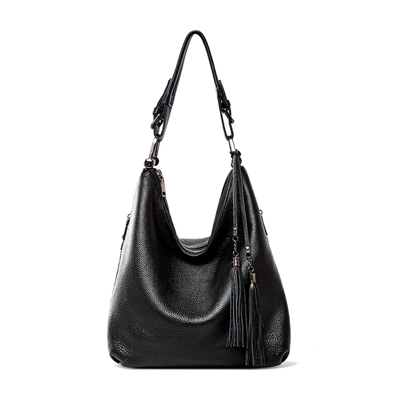 

Women's Shoulder Bags 2021 Genuine Cowhide Fashion Simple Ladies Bag Large Capacity Shoulder Bag Temperament Handbag Women Bags