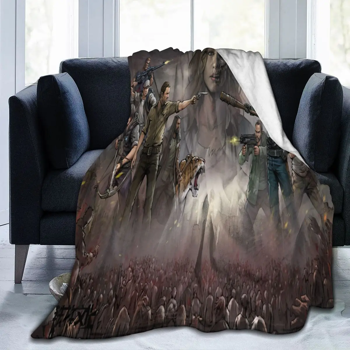 

Creepy walking corps, 3D blanket, personalized printing, soft coral wool blanket, mechanically washed flannel blanket