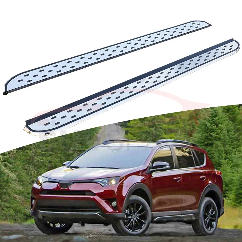 

Боковой Шаг подходит для Toyota RAV4 2016-2018 Беговая доска nerf bar 2 шт. Левая Правая алюминиевая боковая педаль