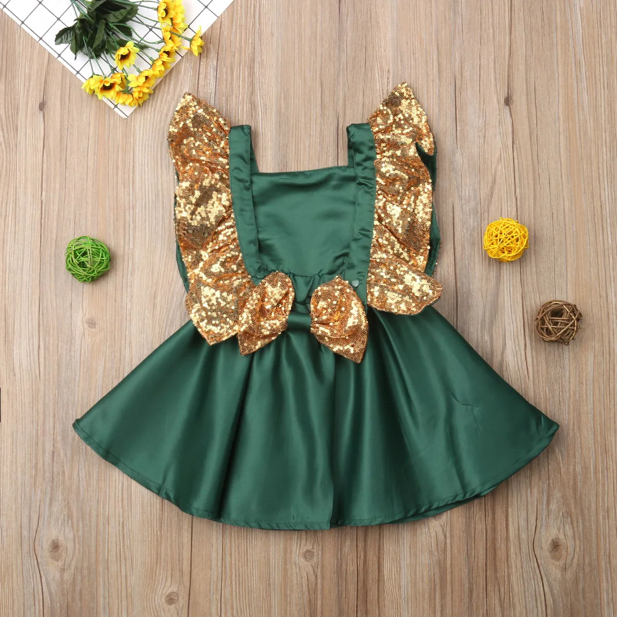 

New Fashion Girls Toddler Baby Cute Sleeveless Dress Princess Sequin Backless Party Birthday Pageant Kids Dress 1-6Years