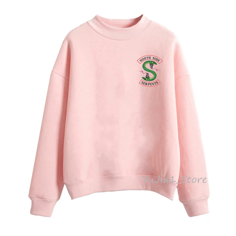 

Riverdale pocket pink Sweatshirt women South Side Serpents hoodies Harajuku oversized hoodie Autumn Winter Spring sweat femme