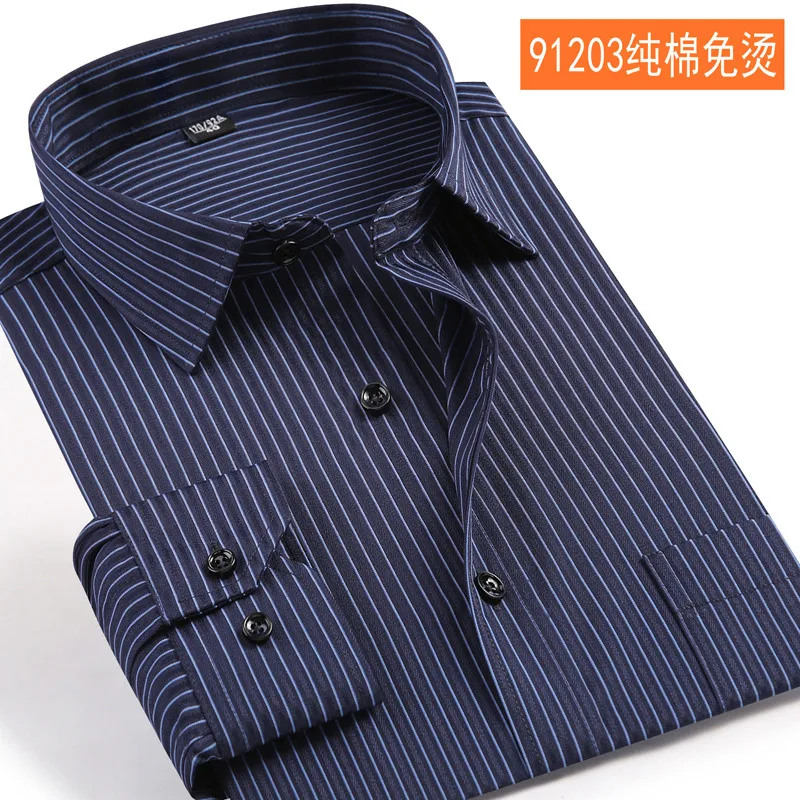 

New Arrival Long Sleeve Spring Autumn Men Light Blue Super Large Young 100%pure Cotton Casual Shirts Striped Plus Size M-8XL 9XL