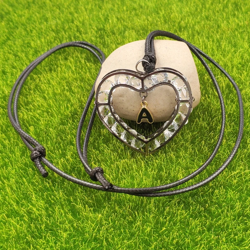 26 надписей сердце любовь искусственный дизайн черное ожерелье кулон