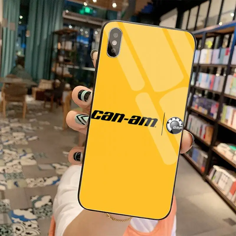 

BRP Can Am Can-am Team DIY Painted Bling Phone Case Tempered Glass For iPhone 11 Pro XR XS MAX 8 X 7 6S 6 Plus SE 2020 case