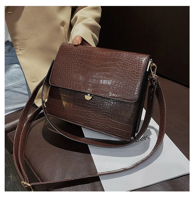 

Women,Handbag,Bag,Wallet,Fashion New High Quality Pu Leather Women's Famous Alligator Pattern Small Square Broadband Organ Bag