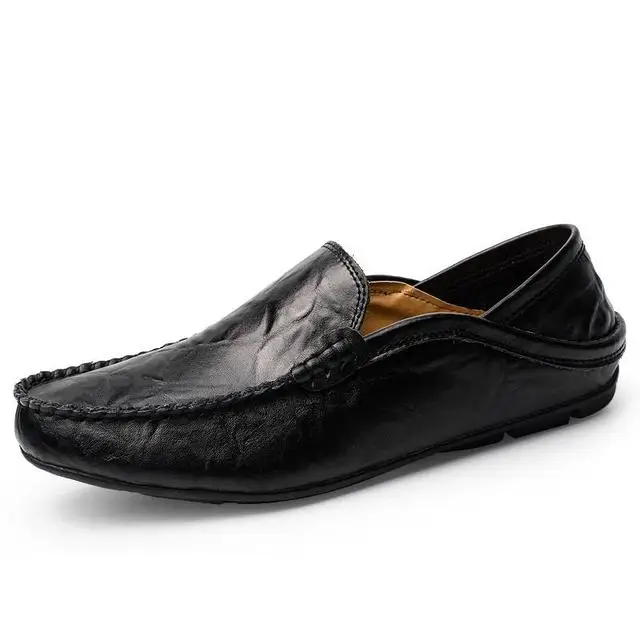 

Spring and autumn men's casual shoes leather soft loafers flat non-slip