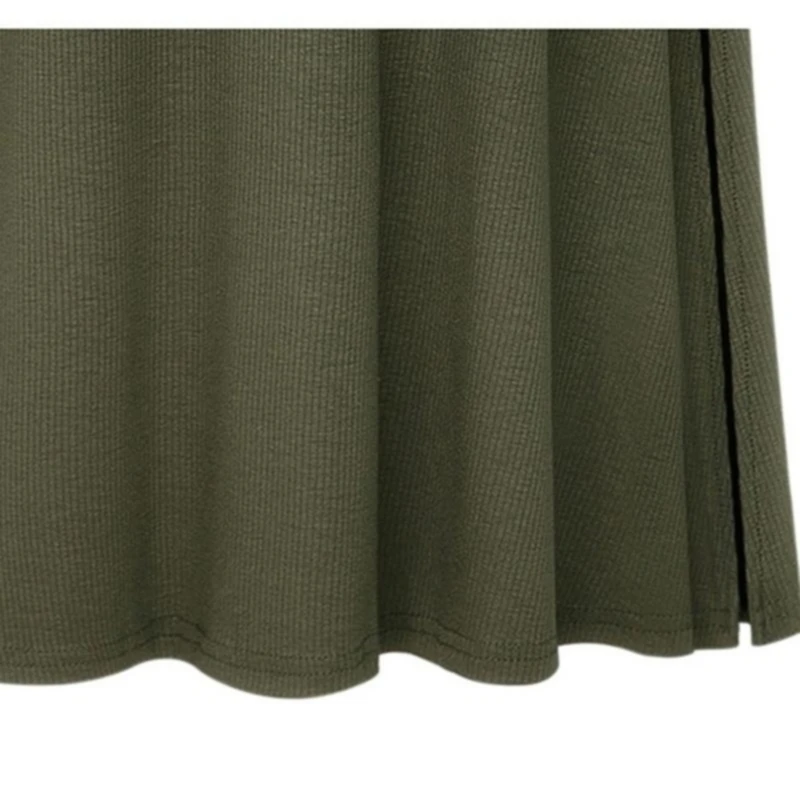 

Womens Elastic Waist Plus Size A-line Skirts Hip Slim Long Loose Sheds Split Skirts Large Size Knitted Skirts