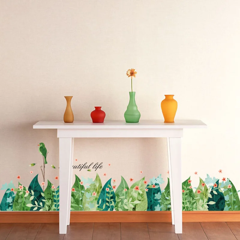 

Leaf Baseboard Wall Stickers for Kids Rooms Living Room Bedroom Decoration Home Decor Living Room Decal Accessories