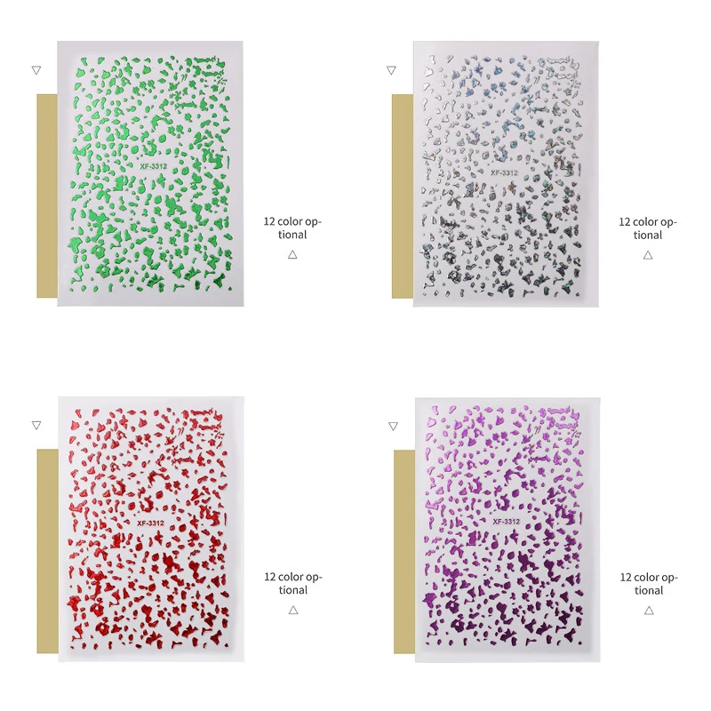 Популярные 12 Цвет дизайн 3D ногтей Фольга Стикеры Маникюр Сделай Сам ногти