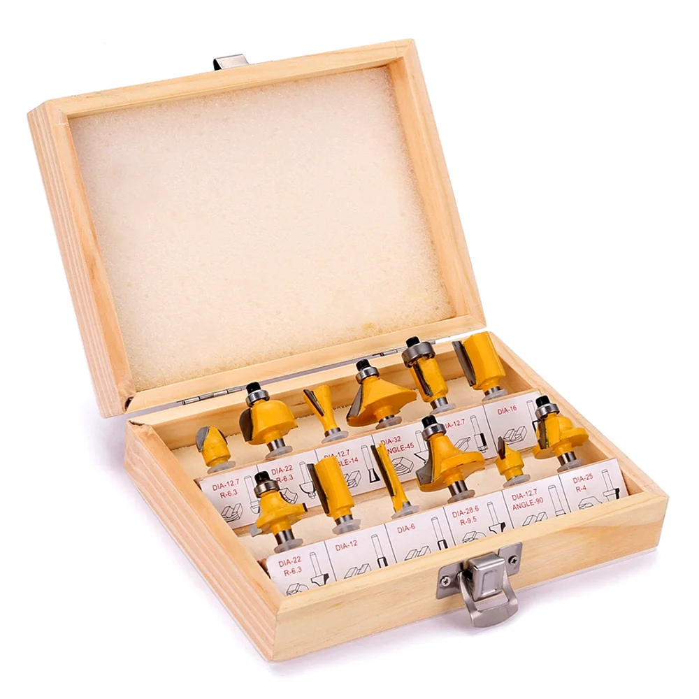 Концевой фрезерный станок Citop прямой Фрезерный резак с хвостовиком 1/4 дюйма 12 шт.