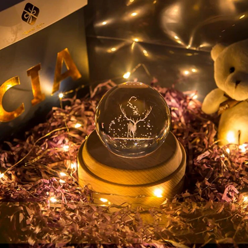 3D Хрустальный шар с 12 созвездиями стеклянная вращающаяся музыкальная шкатулка