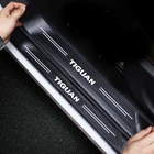 4 шт., кожаные наклейки на пороги автомобиля Tiguan 1 2 MK1 MK2 2021 2019 2020 2018