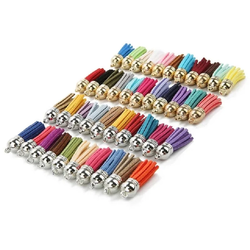 60 шт./лот 38 мм винтажные кожаные кисточки бахрома пурпурная макраме для