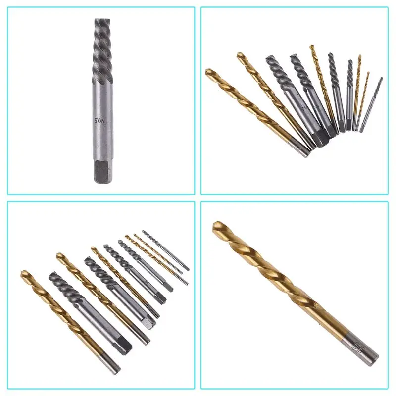 10 шт. Винт экстрактор Кобальт Левостороннее сверло набор сломанный болт