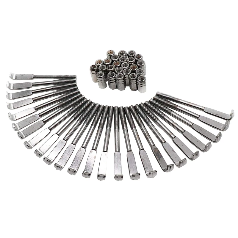 

1Set Of 24Pcs Standard Banjo Bracket Hook & Nut Banjo Accessories Silver