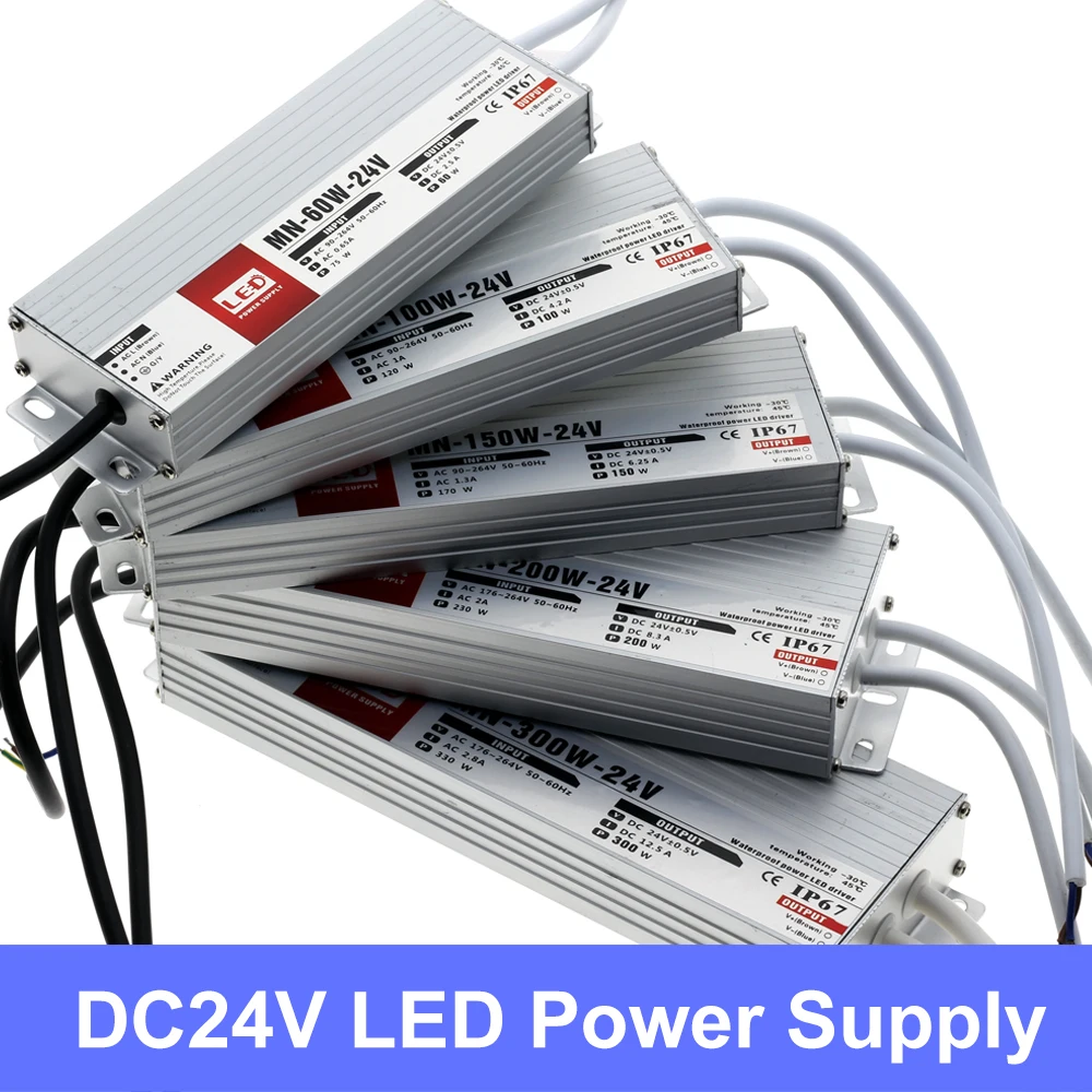 Светодиодный драйвер DC12V DC24V IP67 Водонепроницаемый трансформаторы для наружного освещения источник питания 10 Вт 20 Вт 30 Вт 45 Вт 60 Вт 100 Вт 150 Вт 200 Вт