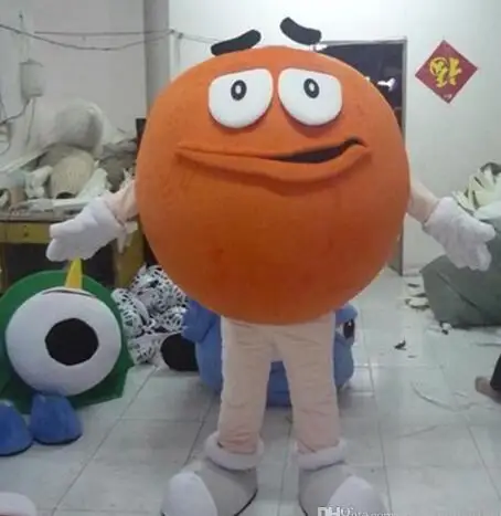 

Funny Orange M M BeanM&M Chocolate Candy Colors Beans Mascot Costume Adult Size party walking cartoon Mascot Costume