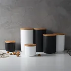 Nordic kitchen герметичный керамический баночка для хранения, емкость для специй, соль, с деревянной крышкой