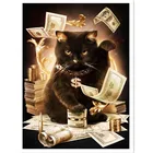 Полная Алмазная мозаика, алмазная живопись, доллары, Черный кот, алмазная вышивка, настенные картины, стразы, домашний декор для комнаты