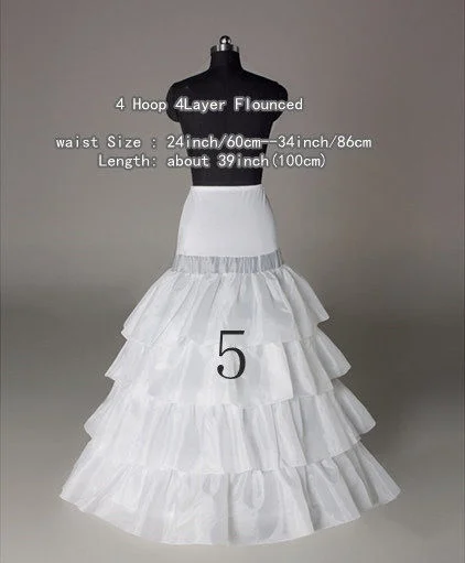 

12 Styles Wedding Bridal Slips A-line Train Petticoat Hoop Short Skirt Crinoline