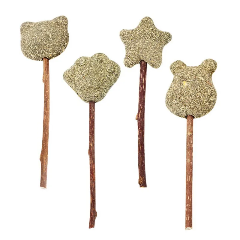 

Interactive Pet Catnip Toy Cat Grass Ball Catnip Lollipop Bite-Resistant Pure Wood Polygonum Cleaning Teeth Molar Cat Snack Ball