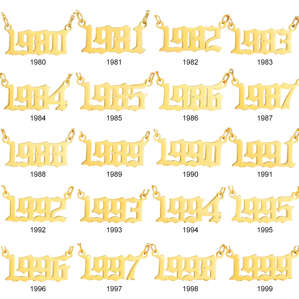 Индивидуальное ожерелье Женские Ювелирные изделия с указанием даты года 1994 1995 1996